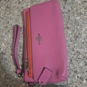 Coach Vibrant Pink and Orange Wristlet